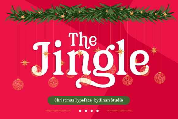 The Jingle bold Christmas display font preview with festive headline