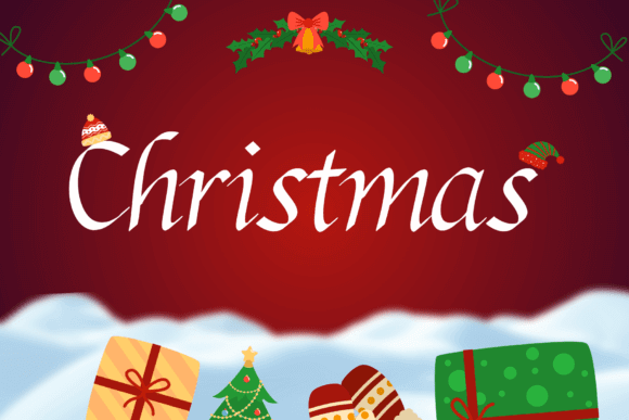 Christmas soft monoline handwritten script font suitable for festive headlines and tags