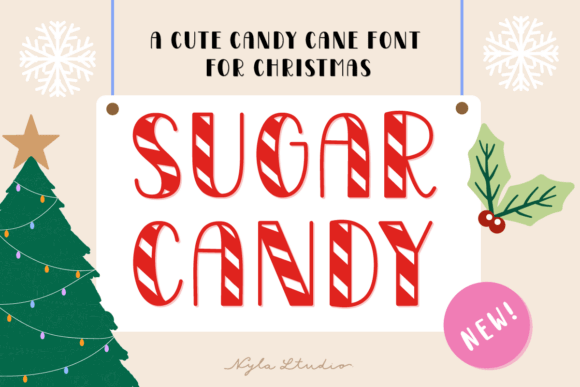 Sugar Candy bold rounded Christmas font with candy-inspired shapes perfect for packaging and bakery branding