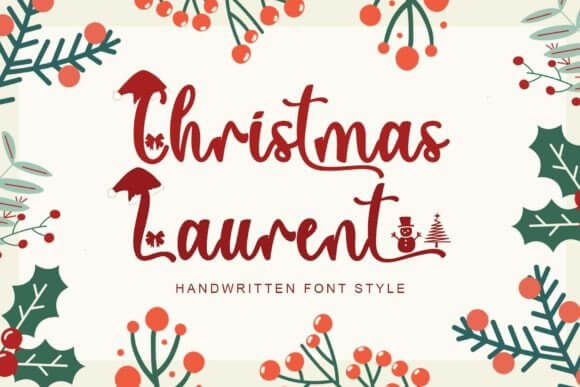 Christmas Laurent sophisticated handwritten script font with refined holiday lettering and polished design quality