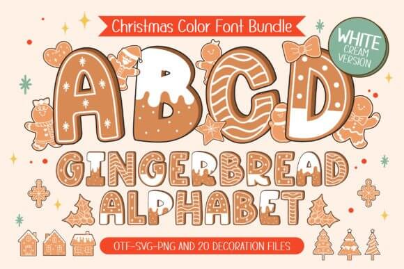 Gingerbread White Cream script font with creamy strokes for bakery branding
