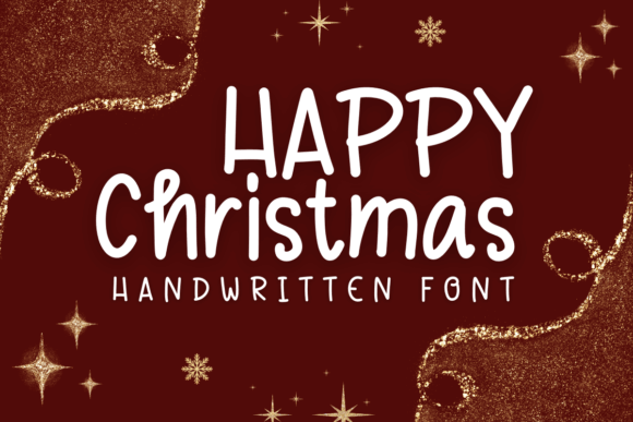 Happy Christmas handwritten sans font with friendly strokes for approachable holiday graphics