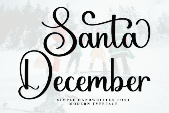 Santa December playful festive handwriting font with loops