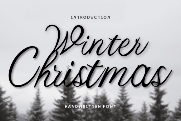 Winter Christmas handwritten script font with cool seasonal accents for digital and print