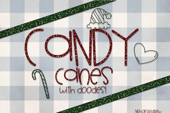 Candy Canes sweet handwritten script font with playful curls for bakery packaging