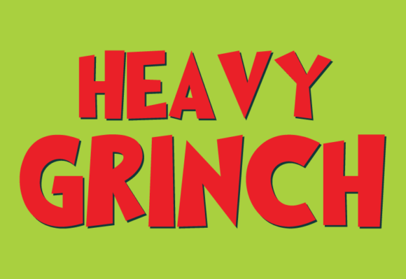 Heavy Grinch bold comic display font with playful mischievous holiday style