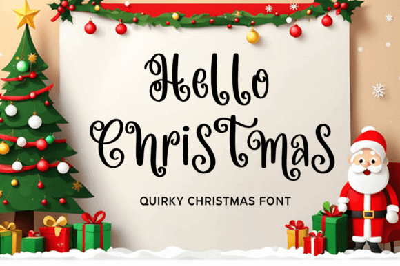 Hello Christmas smooth handwritten script font with elegant loops and cozy holiday feel