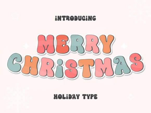 Merry Christmas bold festive script font overlay example