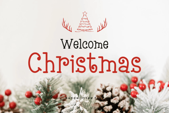 Welcome Christmas rounded handwritten script font variant for friendly festive headlines