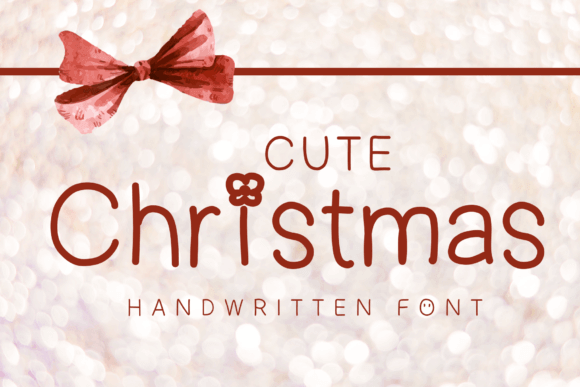 Cute Christmas charming handwritten script font with adorable holiday lettering and sweet seasonal design character