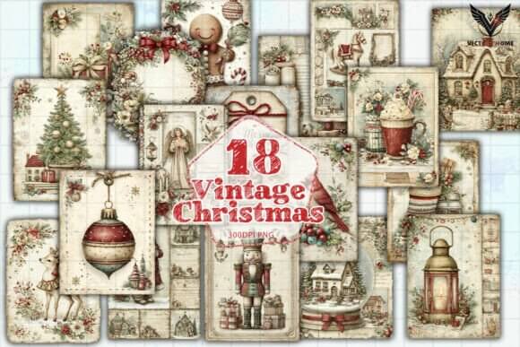Vintage Christmas Clipart PNG With Mid-Century Holiday Elements