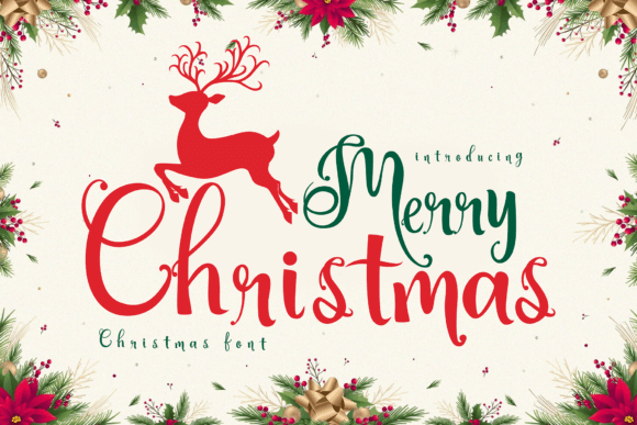 Casual Merry Christmas font great for cozy branding and packaging