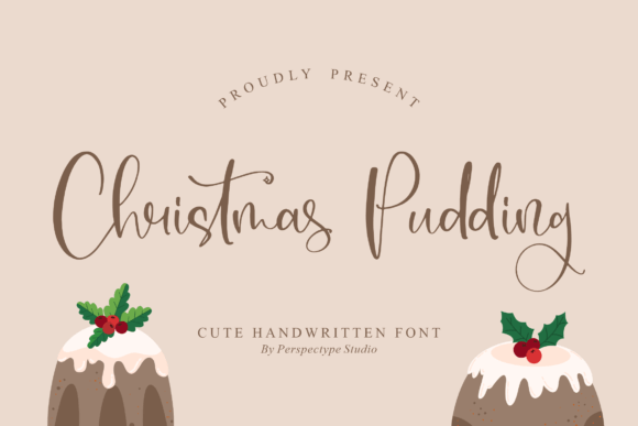 Christmas Pudding chunky handwritten display font with rounded forms for festive titles