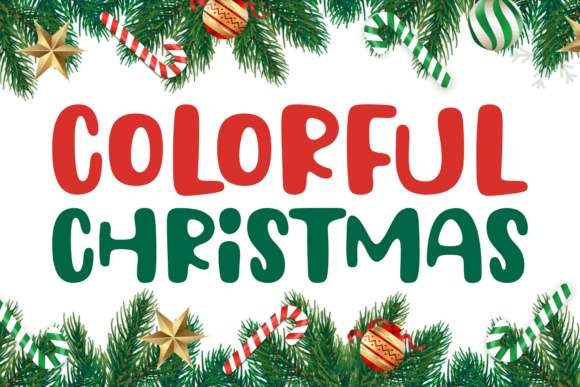 Colorful Christmas bold display font with playful festive style