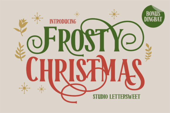 Frosty Christmas handwritten font with clean winter aesthetic and airy spacing