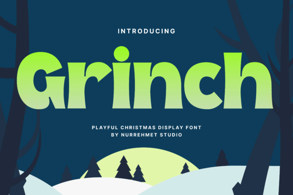 Grinch bold Christmas cartoon serif font with quirky terminals and green holiday theme ideal for sarcastic seasonal tees