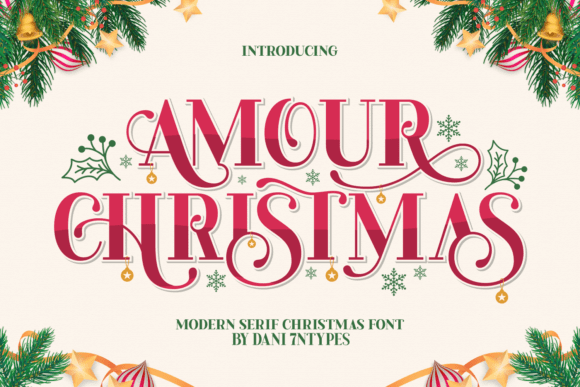 Amour Christmas font — romantic swashy holiday script for invitations