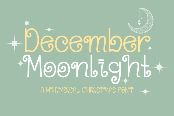 December Moonlight elegant handwritten script with flowing swashes for premium holiday design