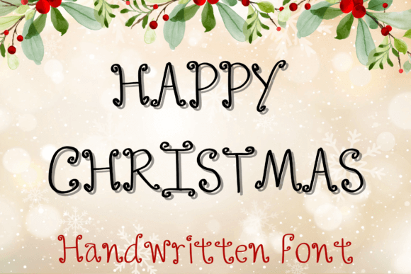 Whimsical handwritten Christmas script with loops and festive flair