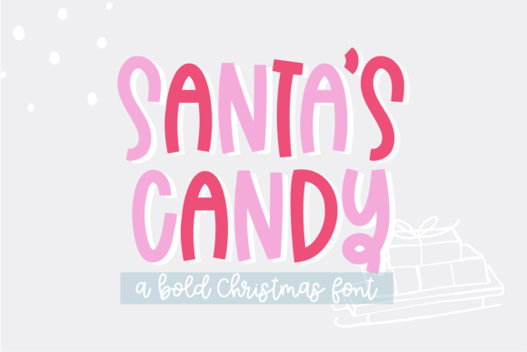 Candy cane styled Christmas font with striped letters for holiday titles