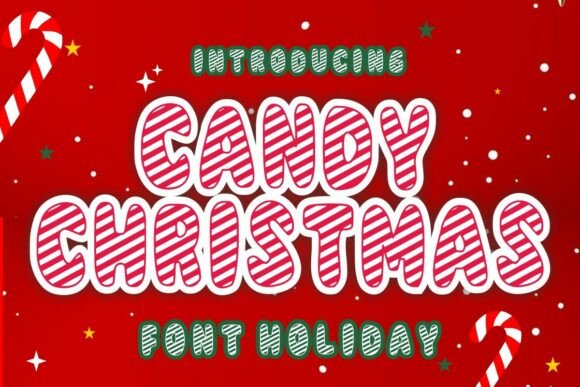 Candy Christmas bubbly bold font for festive packaging