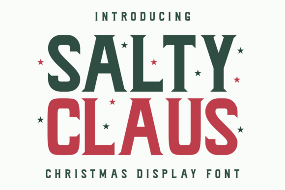 Salty Claus bold distressed Christmas font with textured edges ideal for rustic signs and handmade product labels