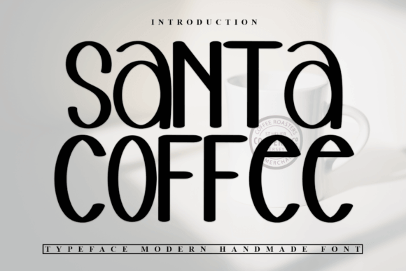 Santa Coffee handwritten cafe script for cozy holiday beverage branding