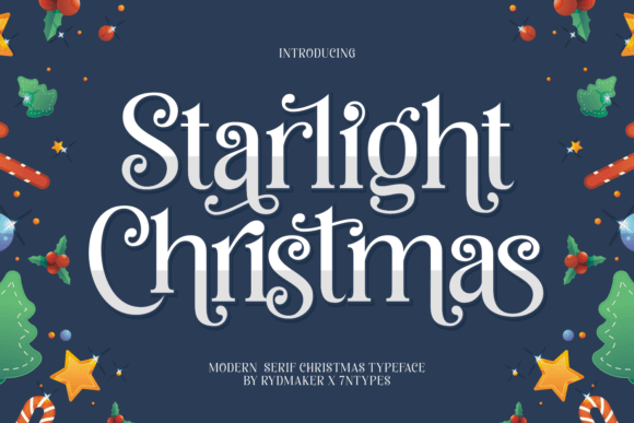 Starlight Christmas shimmer-inspired script font for glowing festive headlines