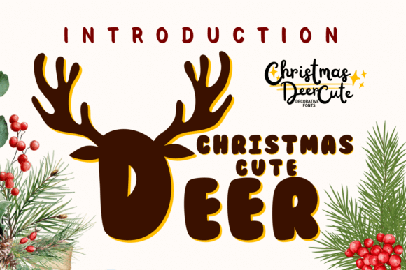 Christmas Cute Deer bold rounded display font with playful details