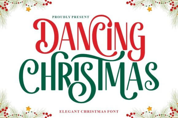 Dancing Christmas handwritten font with playful baseline and energetic script