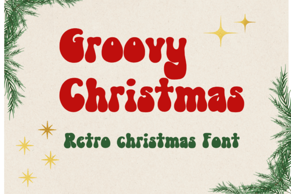 Groovy Christmas retro handwritten font with 70s curves for bold festive graphics