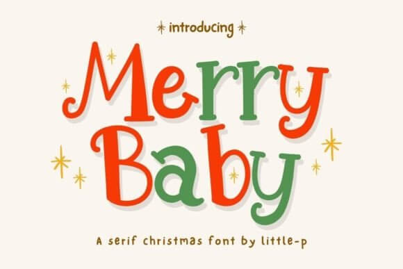 Merry Baby rounded script font perfect for cute holiday baby merch