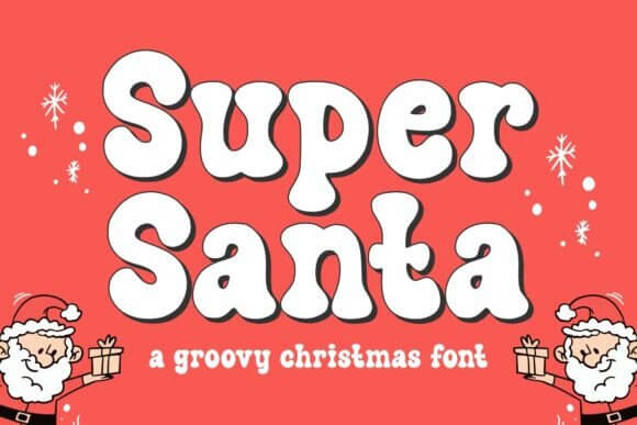 Super Santa bold comic display font for festive headlines