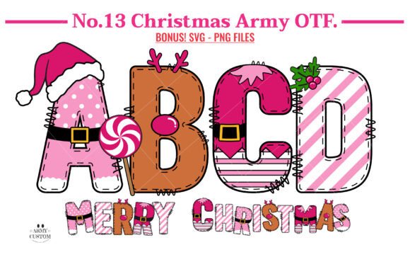 Christmas Army Bundle stencil and rugged display fonts for gritty seasonal branding