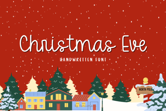 Christmas Eve romantic handwritten script font with graceful holiday lettering and intimate design aesthetic