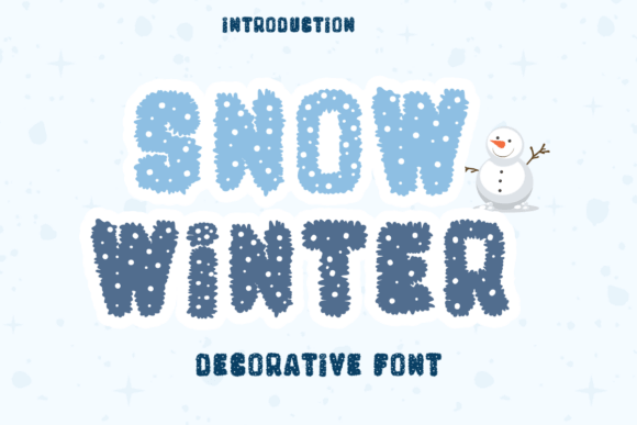 Snow Winter bold display font with frosted snow texture