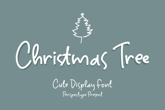 Christmas Tree handwritten script font featuring tree-like decorative elements for holiday titles