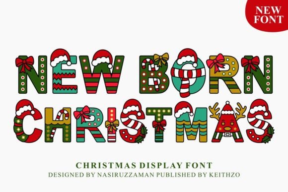 Cute rounded Christmas script font ideal for baby and charity holiday designs