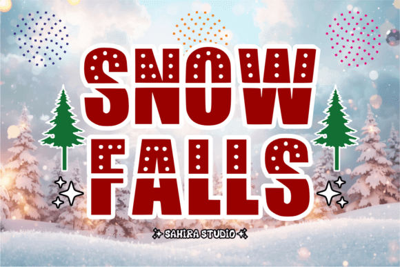 Snow Fals bold winter font with rough snowy edges
