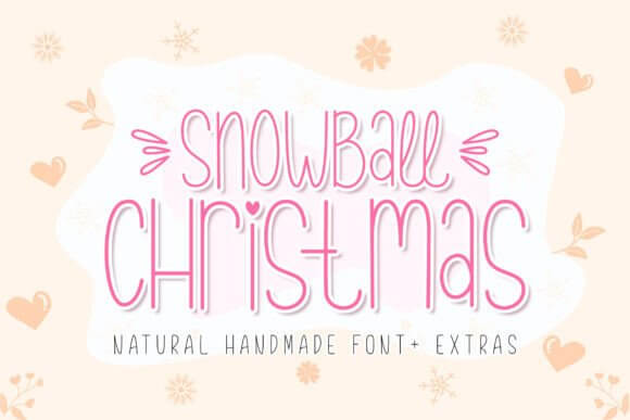 Snowball Christmas rounded handwritten font with bubbly shapes for cute seasonal graphics