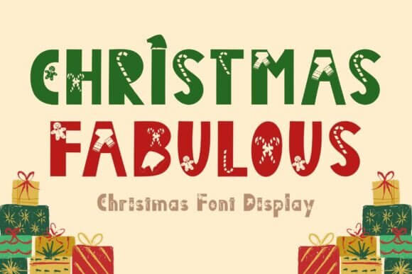 Christmas Fabulous bold glam font with shiny festive style