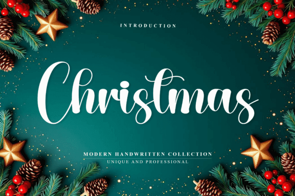 Christmas1 minimalist handwritten font with clean holiday lettering and simple contemporary design style