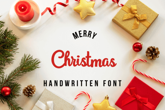 Merry Christmas bold handwritten font with festive swashes for impactful holiday titles