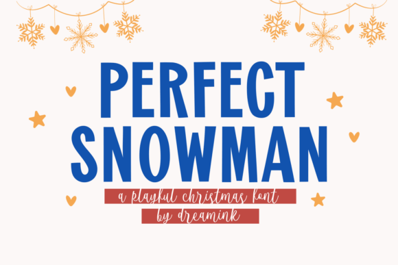 Perfect Snowman font in blue playful style with rounded letters suitable for children’s winter themes