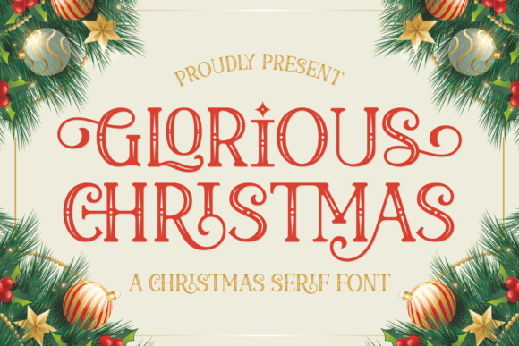 Glorious Christmas font preview — elegant holiday script for branding and cards