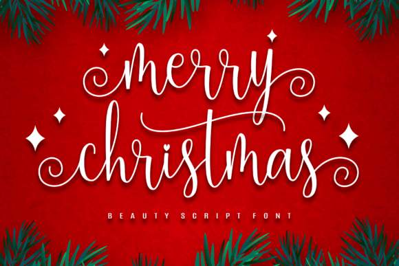 Merry Christmas fonts script preview for holiday headlines and cards