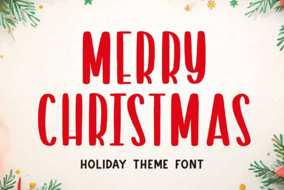 Merry Christmas 4116 font sample — festive hand-lettered holiday display type