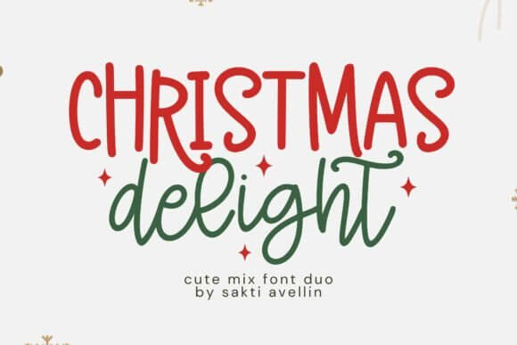 Christmas Delight swirly script font for sweet product labels and cards