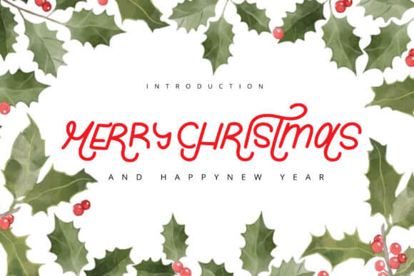 Signature-style Merry Christmas script font for premium greeting cards