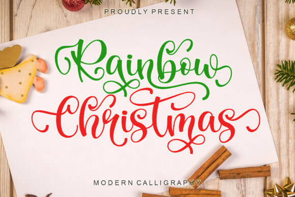 Rainbow Christmas playful handwriting font for colorful holiday graphics